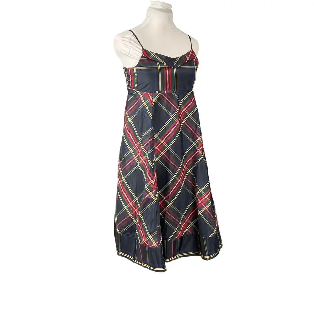 GAP Tartan Plaid Slip Dress XXL 14 16 Empire Babydoll Red Blue Party Holiday NEW